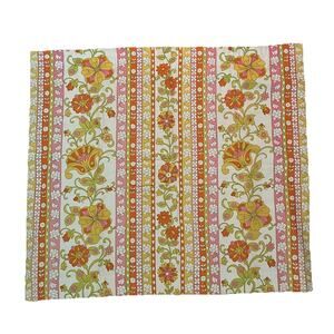 Vtg 70s Cafe Curtains Flower Power Mod 2 Panels w/ Tie Backs 42" Wide x 37" Long